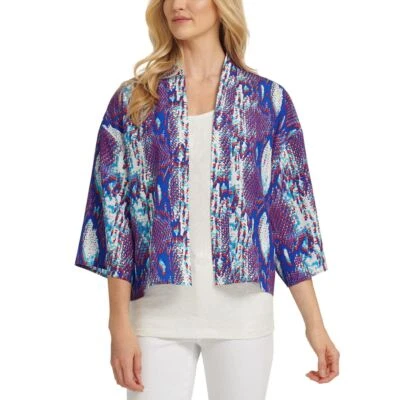 Chaqueta Top DKNY Mujer Estampado Serpiente Frente Abierto Ligera TEDO Foto 1 de 2