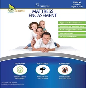 Twin Extra Long (XL) Mattress Protector Zippered Bed Bug Waterproof Encasement H - Picture 1 of 1