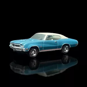 1970 Buick GS **Gulfstream Blue** 1/64 Premium Diecast Car w/ RR's - Picture 1 of 11