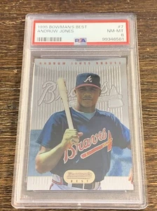 1995 BOWMAN'S BEST ANDRUW JONES #7 RC ROOKIE BRAVES GRADED PSA 8 NM-MT - Picture 1 of 2