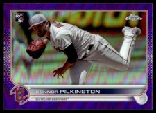 2022 Topps Chrome Purple Konnor Pilkington Rookie G83 Cleveland Guardians