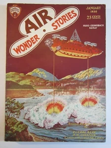 Air Wonder Stories Pulp Vol. 1 #7, enero de 1930 ¡En muy buen estado/buen arte de portada de Frank R. Paul! - Imagen 1 de 4