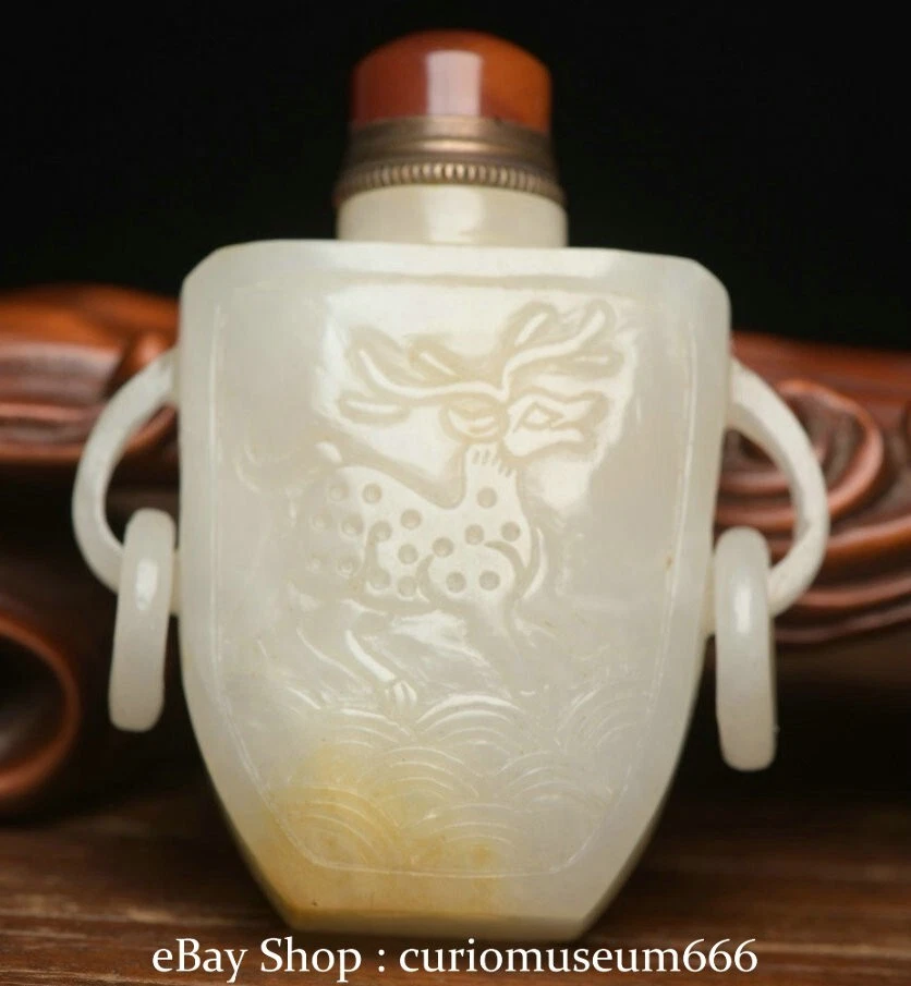 中国美術品　ヒスイ鼻煙壺　翡翠小瓶　時代物　唐物 中国美術品 ヒスイ鼻煙壺 翡翠小瓶 時代物 唐物 翡翠 鼻煙壺 中国美術