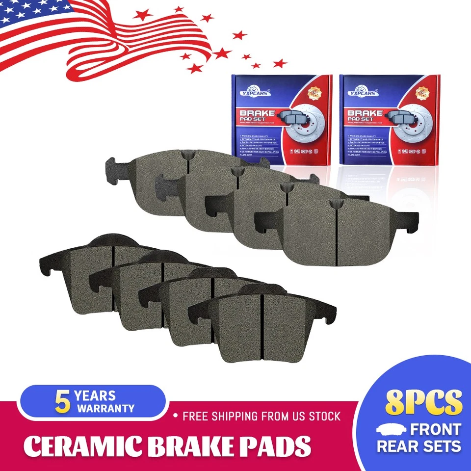 Front And Rear Ceramic Disc Brake Pads Set For 2010 - 2013 2014 Volvo XC90 - Image 1 of 4