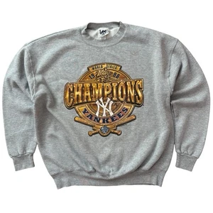 Vintage 90s New York Yankees Lee World Series Champion XL Sweatshirt grau 1998 - Bild 1 von 9
