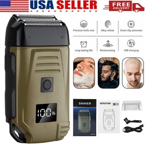 Men's USB Electric Shaver Trimmer Razor Hair Beard Shaving Machine Rechargeable - Foto 1 di 17