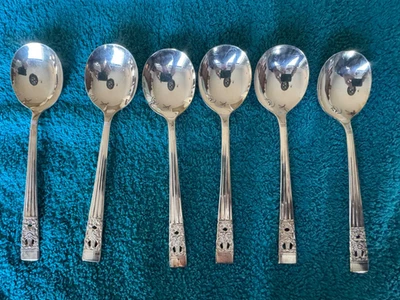 Community Coronation Flatware Set 6 Gumbo Cream Soup Spoons Replacement Dinner - Image 1 of 4