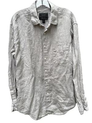 Jos A Bank Reserve Beige 100% LINEN Dress Shirt Traditional Fit Collared Sz LG - Image 1 of 4