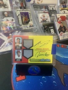 2024 Topps Heritage Clubhouse Collection Dual Autographed Relic Rice/Devers 9/10 - Picture 1 of 3