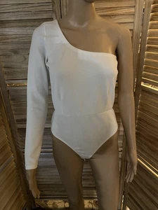 Body In The Style Para Mujer Talla 10 Blanco Top Una Manga Elastizado Nuevo Con Etiquetas - Imagen 1 de 3