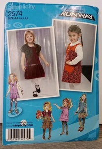 Simplicity Pattern 2574 Project Runway Dress Jumper Shrug Toddler Size 1/2-3 - Picture 1 of 2