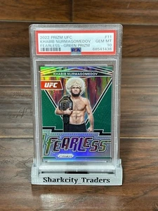 Khabib Nurmagomedov PSA 10 2022 Panini Prizm UFC Fearless Green Prizm SP - Picture 1 of 2