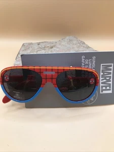 Marvel Disney Kids Spider-Man Sunglasses 5” Wide Red Blue Category 3 - Picture 1 of 8