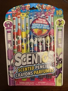 Scentos Scented Colored Pencils for Kids Scratch N' Sniff Color Pencil Set 10 Pk - Picture 1 of 2