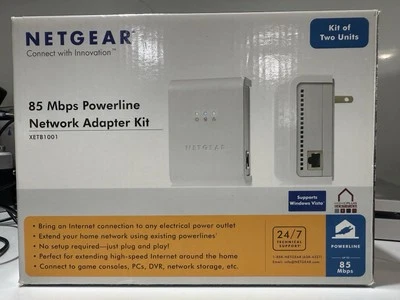 Netgear XETB1001 Powerline Wall Plugged Ethernet Adapter Kit With Cables - Image 1 of 4