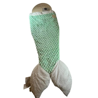 Nuevo saco de dormir Cynthia Rowley lentejuelas cola de sirena felpa verde acurrucado piel sintética Foto 1 de 4