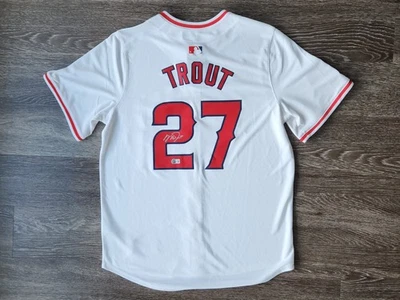 Mike Trout Autographed Nike Authentic White Jersey Los Angeles Angels - Beckett - Image 1 of 4