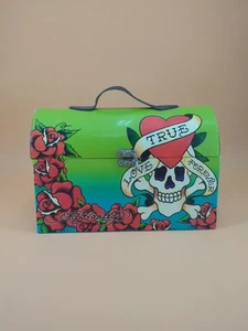 Lisa Frank Ed Hardy "True Love Forever" Purse Lunchbox Storage Tote Container - Picture 1 of 8
