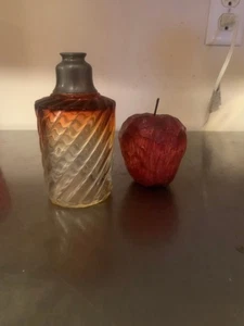 Antique Amberina Small Oli Lamp Base with Swirl Pattern - A fc sp5 - Picture 1 of 3