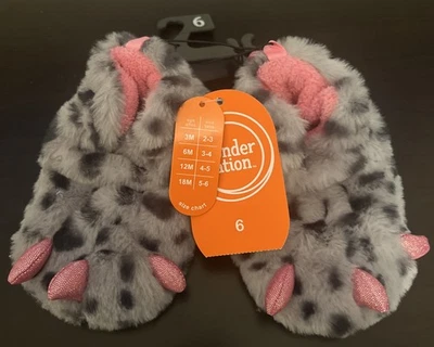 Zapatillas de Monstruo Garra de Dinosaurio Gris y Rosa Difuso Niños Talla 6 Casa Zapatos ¡NUEVAS CON ETIQUETAS!! Foto 1 de 4