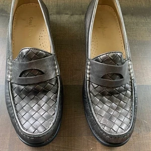 Cole Haan Women's Loafers 9M Metallic Brown Woven Leather Slip On Flats - Picture 1 of 13