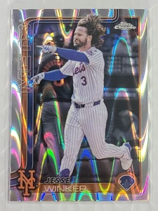 2025 Topps Chrome Jesse Winker Raywave Refractor #180 New York Mets - Picture 1 of 2
