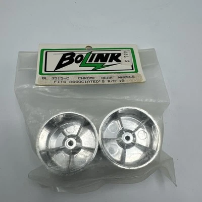 Vintage Bolink Chrome Rear Wheels Fits Team Associated RC10 3515-C - Image 1 of 4