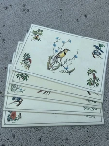 Vintage Chuck Guy Coheleach Songbirds Placemats Set of 4 Goldfinch Blue Jay - Picture 1 of 9