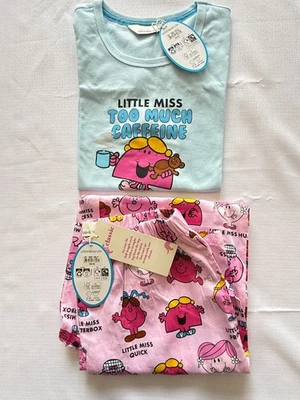 NEW PETER ALEXANDER BLUE LITTLE MISS TEE & COTTON SATEEN PJ PANTS SMALL S - image 1 of 3