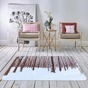 3D Tree Trunks Snow K1474 Non Slip Rug Mat Elegant Photo Carpet Panda 2023 - Picture 1 of 5