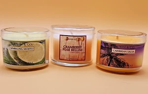 3 candele bagno e corpo Slatkin & Co mini candele mojito scintillante salsa caraibica - Foto 1 di 4