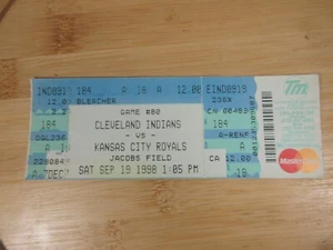 vintage 1998 Cleveland Indians vs Toronto Blue Jays Jacobs Field ticket stub - Picture 1 of 2