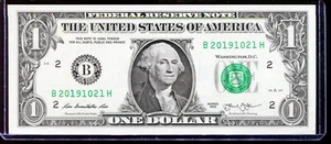 2013 $1 FRN Fancy Cumpleaños Fecha 2019-10-21 10/10/2019 con BEP Env #B20191021H - Imagen 1 de 3