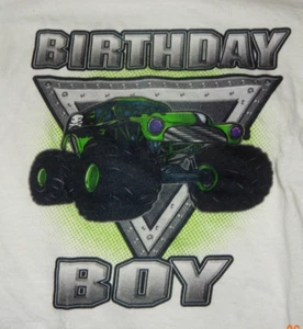**YOUTH SIZE XS PORT & COMPANY BRAND GRAVE DIGGER BIRTHDAY BOY T-SHIRT-EXC--#1 - Picture 1 of 5