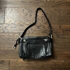 Brighton Barbados Black Leather Braided Leather Strap Hobo Shoulder Bag