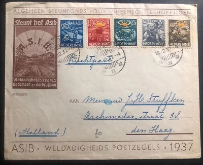 1937 Bandoeng Netherlands Indies First Day cover FDC To The Hague Holland ASIB - Image 1 of 2