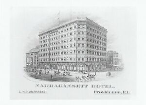 *Rhode Island Postcard-"Narragansett Hotel" (Dorrance St)*Lost Providence 