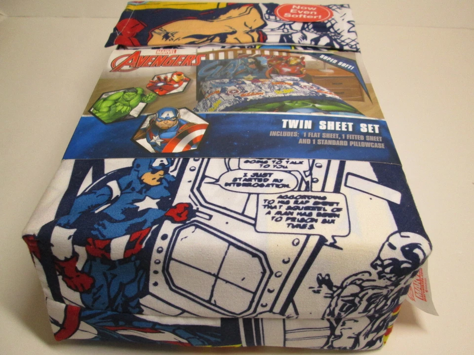 Nuevo Juego de Sábanas Gemelas 3 Piezas Marvel Avengers Fwoosh Blam Súper Suave Nuevo Foto 1 de 4