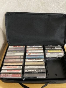 lot of 24 cassette tapes with case.￼ Trisha Yearwood, George Strait, Barbra S - Picture 1 of 7