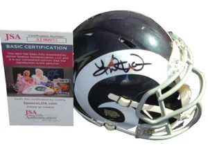 KURT WARNER signed (ST LOUIS RAMS) Throwback mini football helmet JSA AL90955 - Picture 1 of 2