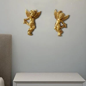1 Pair Cherub Angel Statue Wall Hanging Angelic Figure for Nursery Versatile - Picture 1 of 7