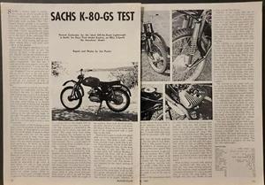 Pubblicità Test Moto Sachs K 80 GS 1967 2 pagine - Foto 1 di 1