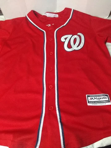 Washington Nationals Majestic Youth Max Scherzer Red Cool Base Team Jersey Large Cover