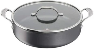 Tefal Jamie Oliver Nuevo Estilo Duro Anodizado 30cm Sartén Poco Profunda con Tapa Plana de Vidrio  - Imagen 1 de 1