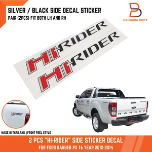 Silver Black HI-RIDER 2PCS LH RH side decal sticker For Ford Ranger PX T6 11-15 - Foto 1 di 8