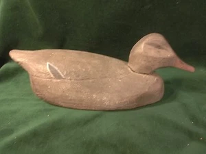 Señuelo de pato grande de madera maciza marrón-gris en funcionamiento ~ Saginaw Bay, Michigan ~ PR328 - Imagen 1 de 9