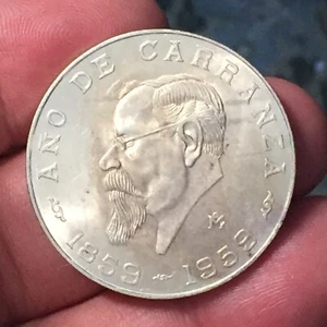 Moneta Argento 5 Pesos Messico Ano De Carranza Da Collezione Anno 1959 - Foto 1 di 3
