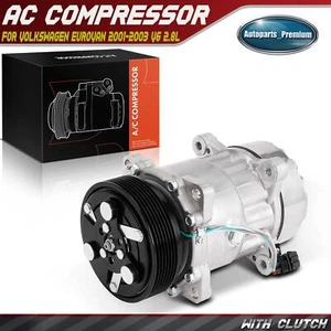 A/C Compressor w/ Clutch for Volkswagen EuroVan 2001 2002-2003 V6 2.8L 7-Groove - Picture 1 of 10