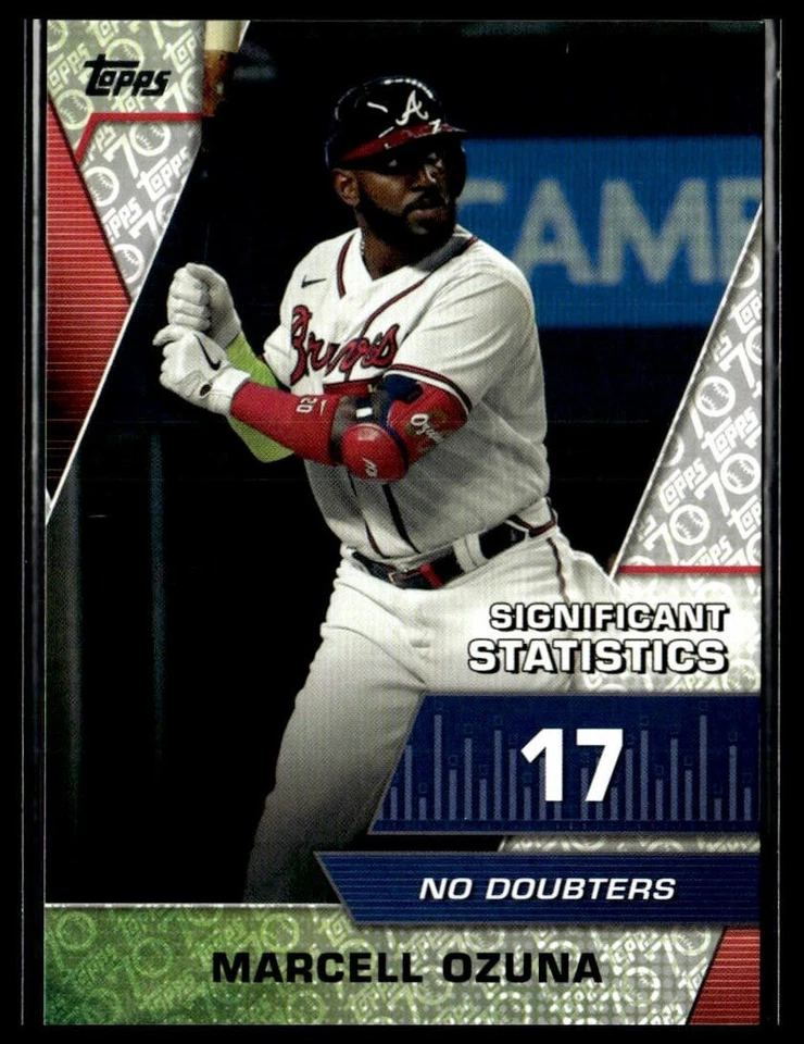 2021 Topps Significant Statistics SS-15 Marcel Ozuna Platinum Anniversary 24/70 - Image 1 of 2