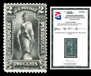 Scott PR103 1895 2c Newspaper Issue Mint Fine OG LH Cat $230 with PSE CERT - Picture 1 of 2